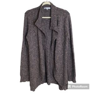 CAbi Cardigan Womens Medium Open Sweater Brown Long Sleeve Casual 100% Cotton
